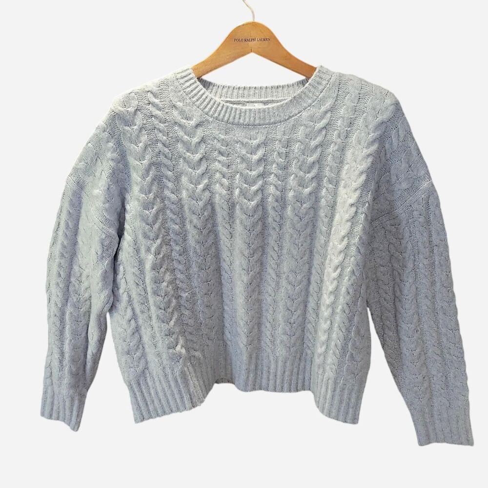 Joie plush cable knit sweater Size M Light, cloudy grey